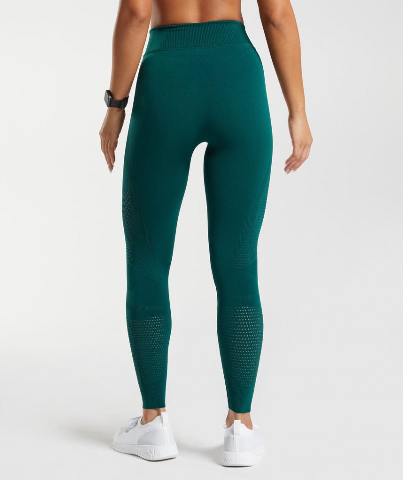 Legginsy Gymshark Warp Knit Damskie Zielone | PL 931VZX